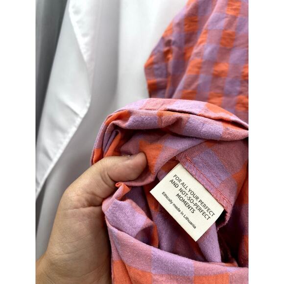 OFFON Oversized seersucker checks dress SILVINA - Picture 7 of 11